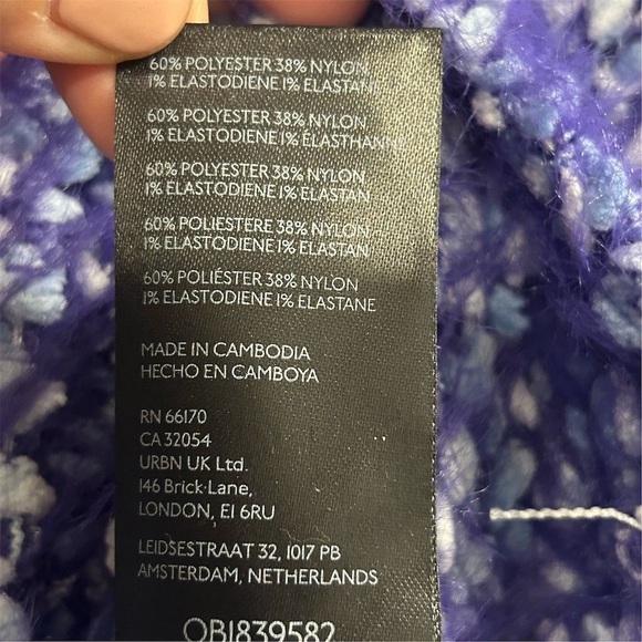 Urban Outfitters UO Jamie Fuzzy Purple Pullover Sweater Size L - Picture 7 of 14